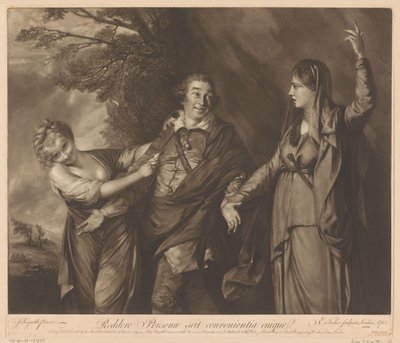 Ritratto di David Garrick tra commedia e tragedia da Edward Fisher