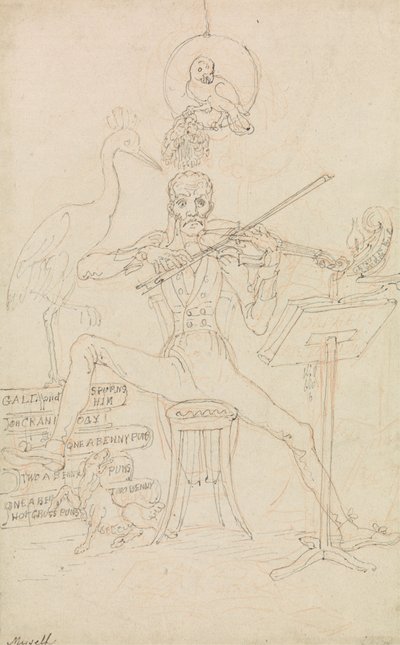 Caricatura Autoritratto da Edward Francis Burney