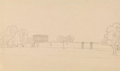 Vista distante di Easton Neston, Northants da Edward Francis Burney