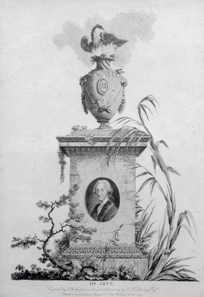 Dr Thomas Augustine Arne (1710-78), inciso da James Heath (1757-1834), 1793 da Edward Francis Burney