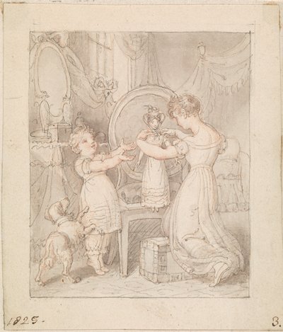 Illustrazione per- La nuova bambola: senza titolo da Edward Francis Burney