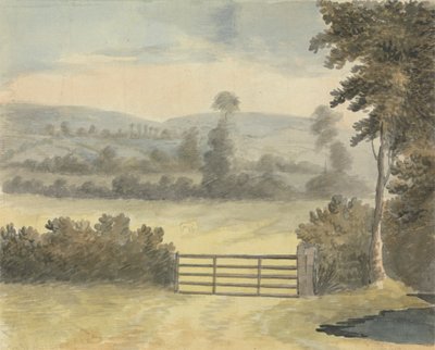 Paesaggio con cancello del pascolo da Edward Francis Burney
