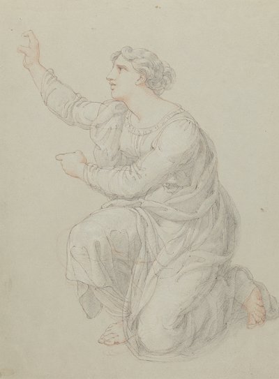 Studio per la figura inginocchiata di Priscilla da Edward Francis Burney