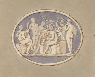 Vulcano e gli dei e dee da Edward Francis Burney