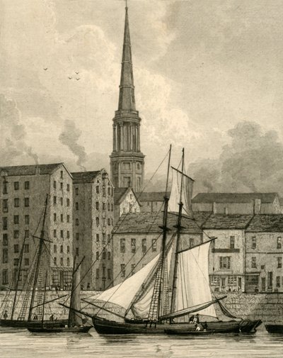 Chiesa di San Giorgio dai Docks, Liverpool, c. 1830 da Edward Francis Finden