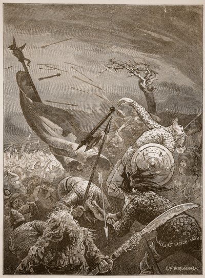 Morte di Harold nella battaglia di Hastings, illustrazione da 