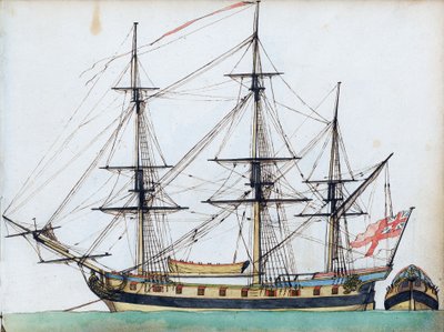 Nave britannica di 20 cannoni, che mostra l