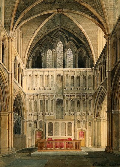 Interno di St. Saviour, Southwark, verso l