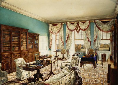 La biblioteca, Binfield, Berkshire, con vista sul parco da Edward Hassell