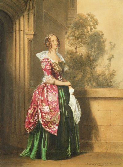 Una signora nel suo costume indossato al torneo di Eglington, 1839 da Edward Henry Corbould