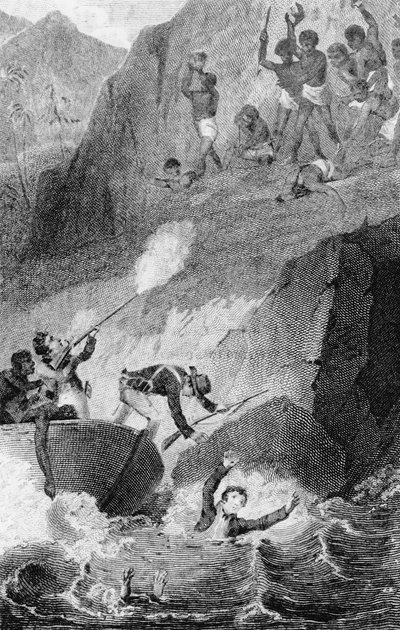 La morte di Mungo Park, 1806 da Edward Henry Corbould