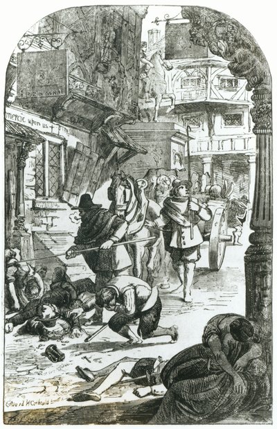 La grande peste di Londra nel 1665 da Edward Henry Corbould