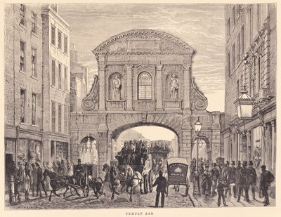 Temple Bar in Fleet Street, c.1870 da Edward Henry Fahey
