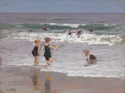 Bambini che giocano nelle onde da Edward Henry Potthast