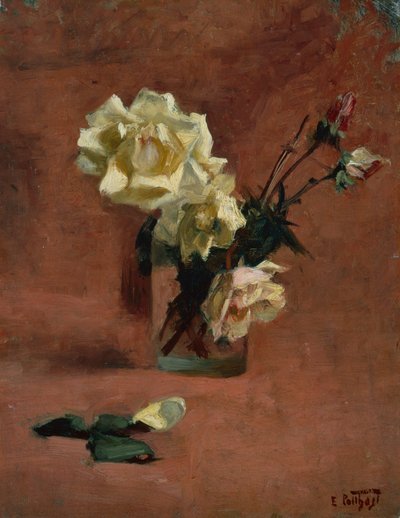 Natura morta con rose in un bicchiere da Edward Henry Potthast