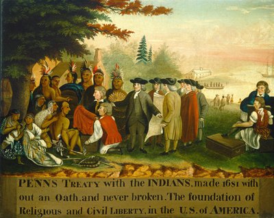 Il trattato di Penn con gli indiani da Edward Hicks