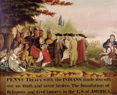 Il trattato di Penn con gli indiani nel 1682, c.1840 da Edward Hicks