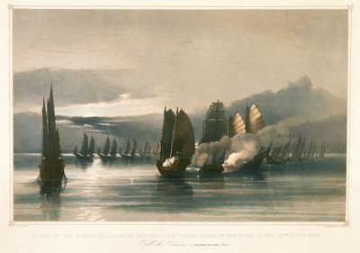 Attacco alla squadra pirata di Chuiapoo, al largo di Tysami, Cina, 28 settembre 1849 da Edward Hodges Cree