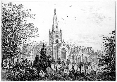 Chiesa di Stratford vista da nord, Stratford-upon-Avon, Warwickshire, 1885 da Edward Hull