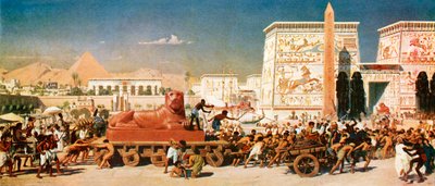 Israele in Egitto (litografia a colori) da Edward John (after) Poynter