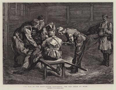 La guerra in Oriente, dopo Alexinatz, la Croce Rossa al lavoro da Edward John Gregory