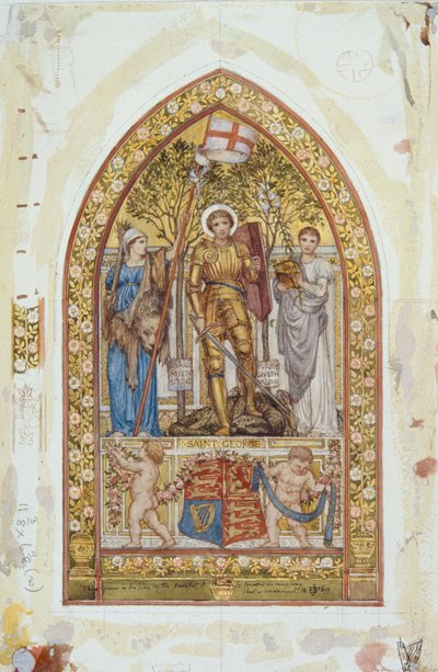 Progetto per il mosaico di San Giorgio con studi marginali, 1869 da Edward John Poynter