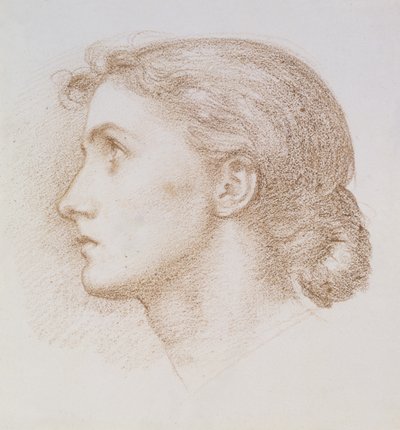 Studio della testa di una giovane donna da Edward John Poynter
