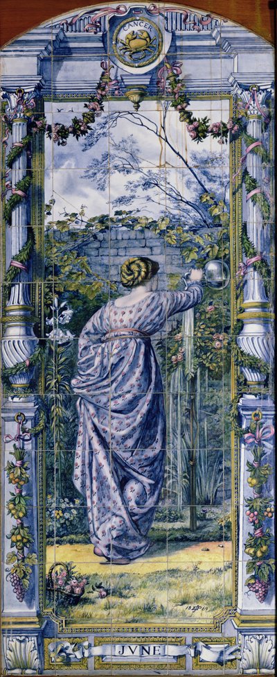Giugno, da una serie di pannelli di piastrelle per la Cucina Olandese, 1867-8 da Edward John Poynter