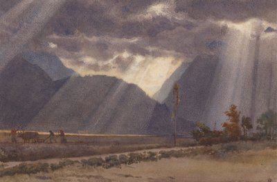 Paesaggio vicino ad Ageles - Gazost ai piedi dei Pirenei da Edward John Poynter