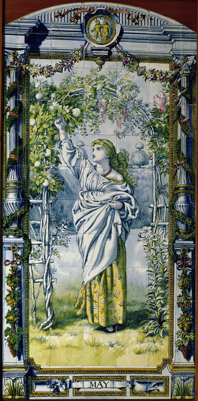Maggio, da una serie di pannelli di piastrelle per la Cucina Olandese, 1867-8 da Edward John Poynter