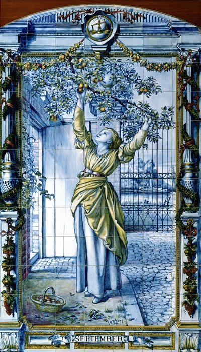 Settembre, da una serie di pannelli di piastrelle per la cucina olandese da Edward John Poynter