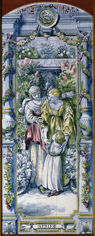 Primavera, da una serie di pannelli di piastrelle, progettati da Sir Edward Poynter e realizzati da Minton, Campbell and Company, per la Cucina Olandese, 1867-8 da Edward John Poynter