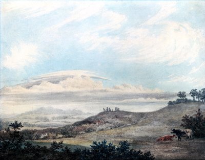 Paesaggio rurale con studi successivi sulle nuvole di Luke Howard (1772-1864) c.1808-11 da Edward Kennion