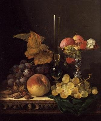 Natura morta con frutta e noci da Edward Ladell