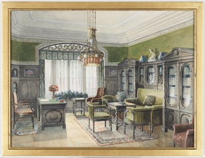 Interno della biblioteca da Edward Lamson Henry