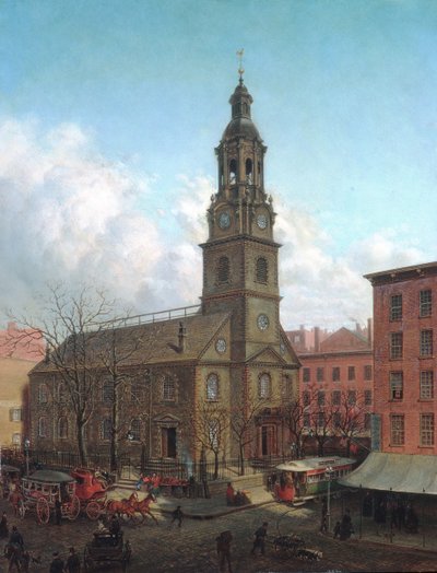 La Chiesa Olandese del Nord, Fulton e William Streets, New York da Edward Lamson Henry