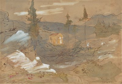 Un santuario nei pressi di Chania, a Creta, in Grecia da Edward Lear