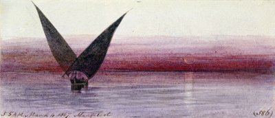Una barca egiziana sul Nilo, a Manfaloot (Egitto) da Edward Lear