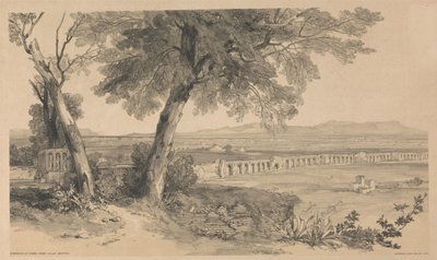Campagna romana vista da Villa Mattei, tratta da *Vedute di Roma e dei suoi dintorni*, 1841 da Edward Lear