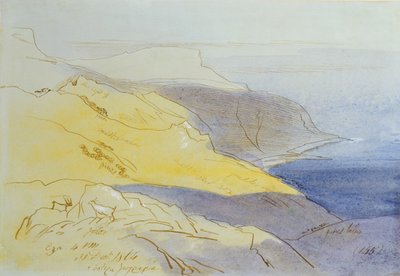 Paesaggio costiero, Eza, 1864 da Edward Lear