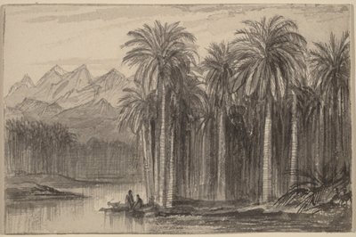 Figure che partono in canoa da un palmeto (Wadi Feiran) da Edward Lear