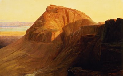 Masada o Sebbeh sul Mar Morto, 1858 da Edward Lear