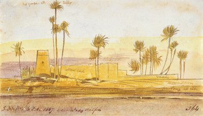 Vicino a Wady Halfeh, 5:30pm, 6 febbraio 1867 da Edward Lear