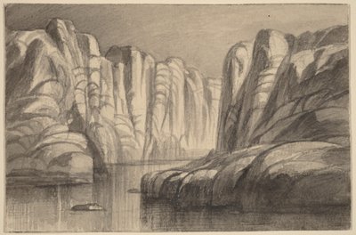 Fiume che serpeggia tra una formazione rocciosa (Philae, Egitto) da Edward Lear