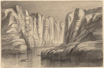 Fiume che Serpeggia attraverso una Formazione Rocciosa, Philae, Egitto, 1884-1885 da Edward Lear