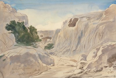 Valle rocciosa di Mosta, Malta, ore 14:15 (3 aprile 1866) da Edward Lear