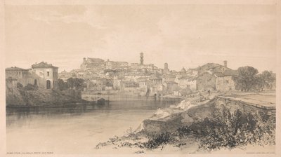 Roma vista da Via della Porta San Paolo, tratta da *Viste di Roma e dei suoi dintorni*, 1841 da Edward Lear
