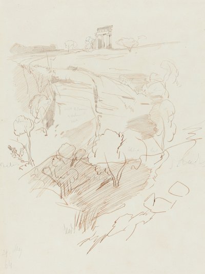 Tempio in Rovina su una Collina da Edward Lear