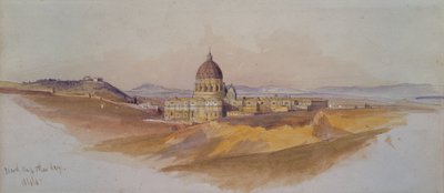 San Pietro a Roma visto dalla Villa Dorta Pamphili da Edward Lear