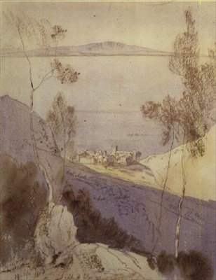 Il Monastero di Esphigmenou da Edward Lear